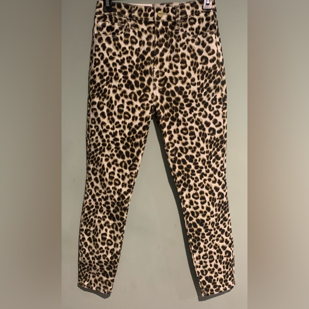 Frame Ali High Rise Cigarette Leopard Print Jeans
